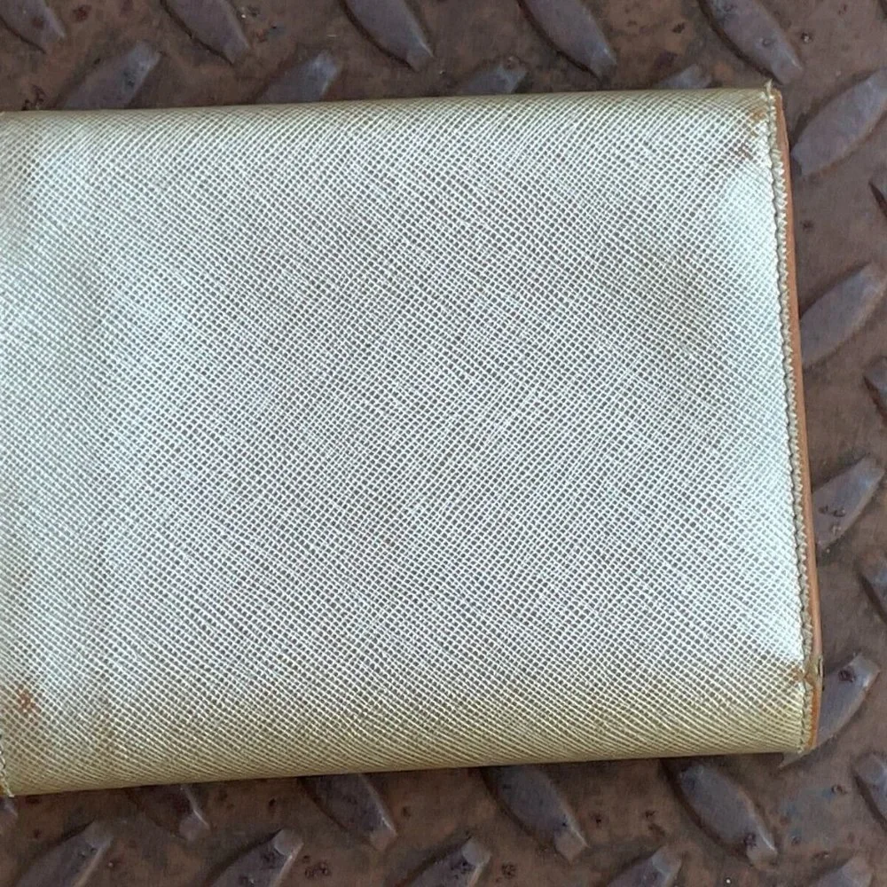 Prada Wallet Tri Fold Gold Tone Leather Card Holder Purse Made in Italy authenti - Picture 4 of 14